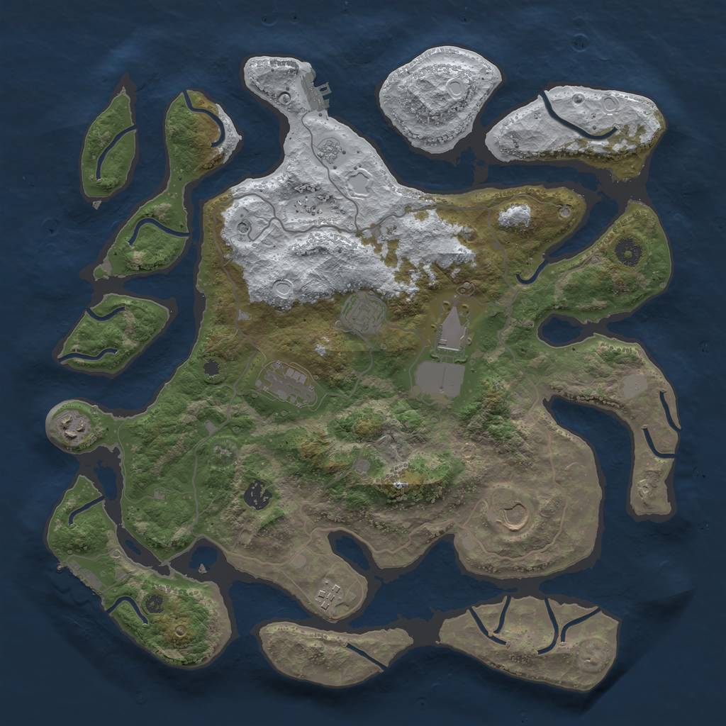 Rust Map: Procedural Map, Size: 4000, Seed: 1574006, 16 Monuments