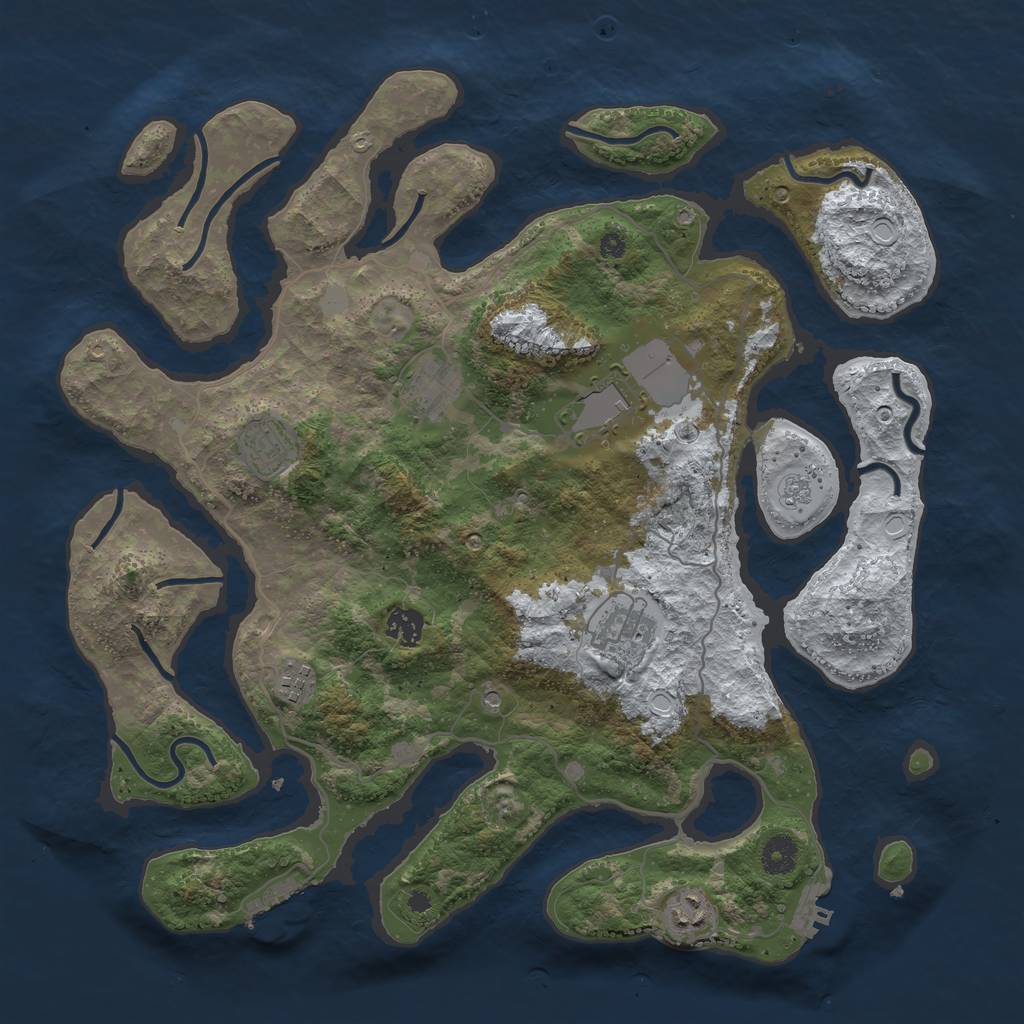 Rust Map: Procedural Map, Size: 4000, Seed: 2443052, 16 Monuments