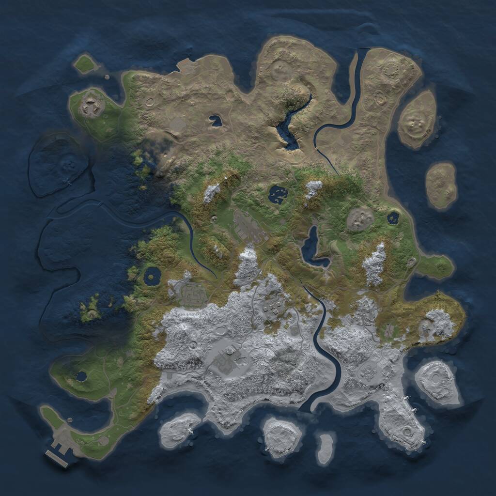 Rust Map: Procedural Map, Size: 4000, Seed: 1462175, 13 Monuments