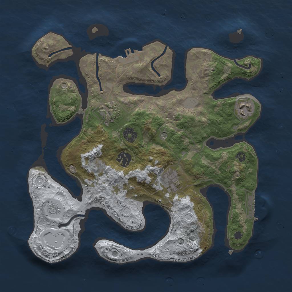 Rust Map: Procedural Map, Size: 3000, Seed: 154886, 13 Monuments