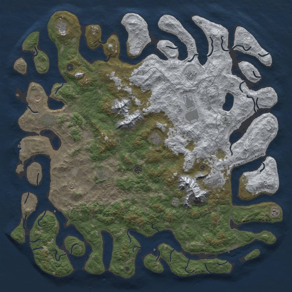 Rust Map: Procedural Map, Size: 6000, Seed: 1454, 20 Monuments