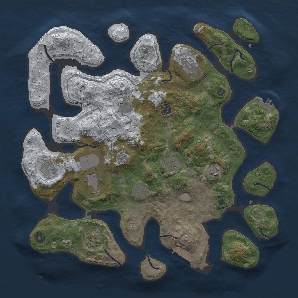 Rust Map: Procedural Map, Size: 4000, Seed: 6054383, 19 Monuments