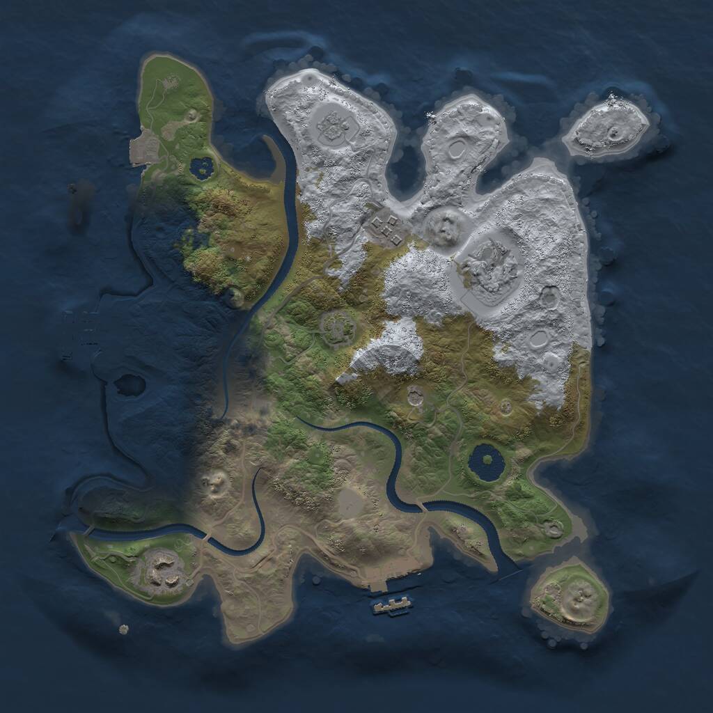 Rust Map: Procedural Map, Size: 3000, Seed: 503912, 9 Monuments