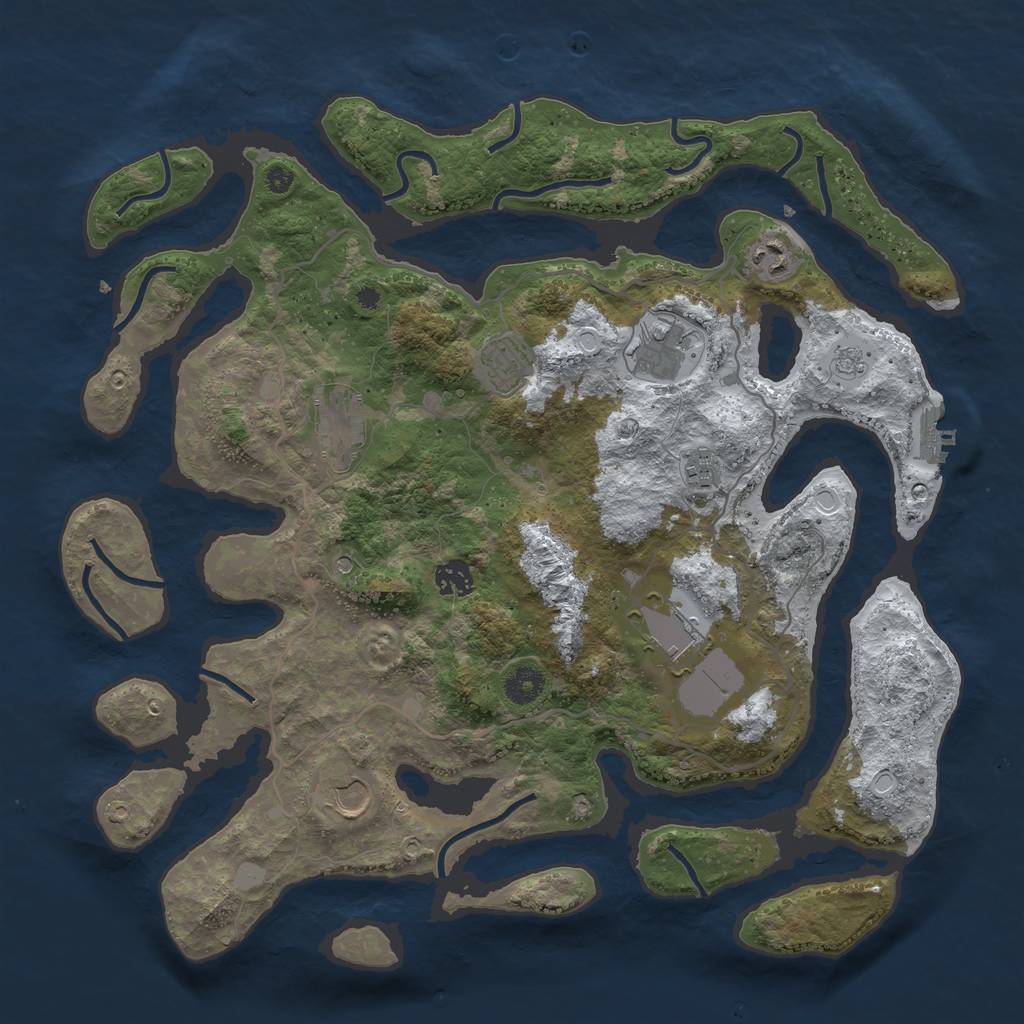Rust Map: Procedural Map, Size: 4000, Seed: 1130553, 16 Monuments