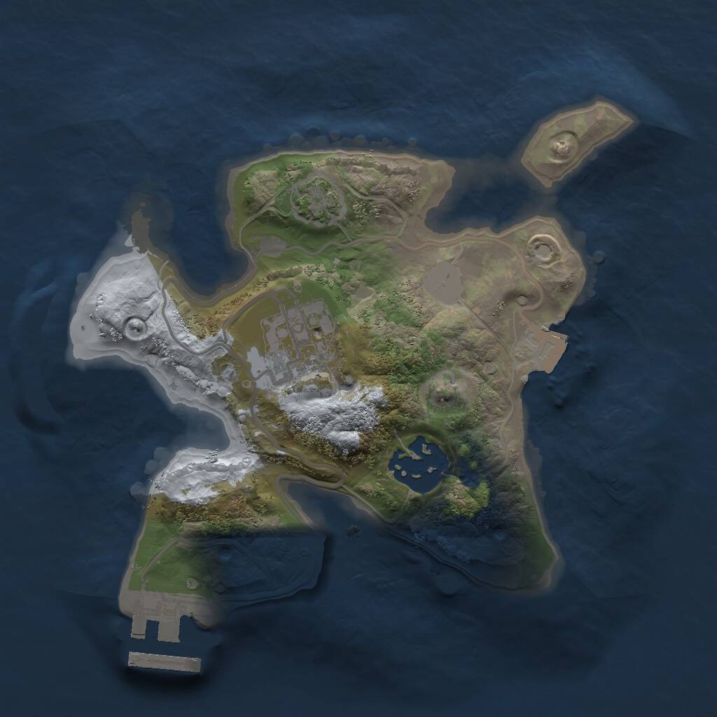 Rust Map: Procedural Map, Size: 2000, Seed: 50001, 5 Monuments