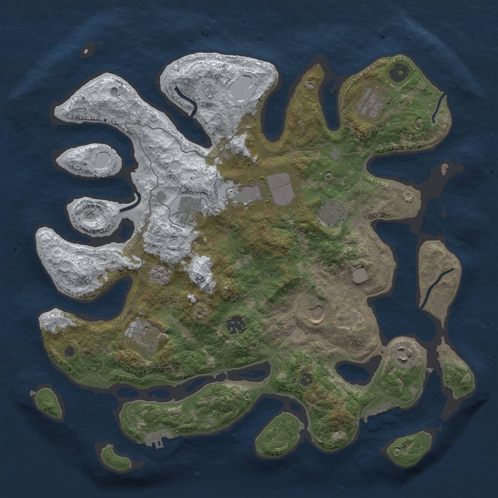 Rust Map: Procedural Map, Size: 4000, Seed: 2867032, 18 Monuments