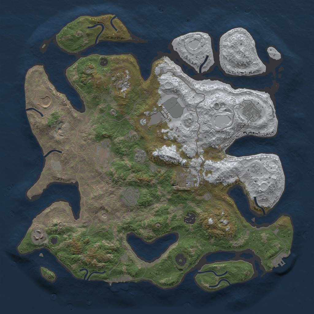 Rust Map: Procedural Map, Size: 4000, Seed: 1753526, 19 Monuments