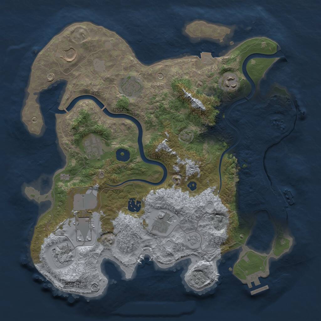 Rust Map: Procedural Map, Size: 3500, Seed: 32748187, 15 Monuments