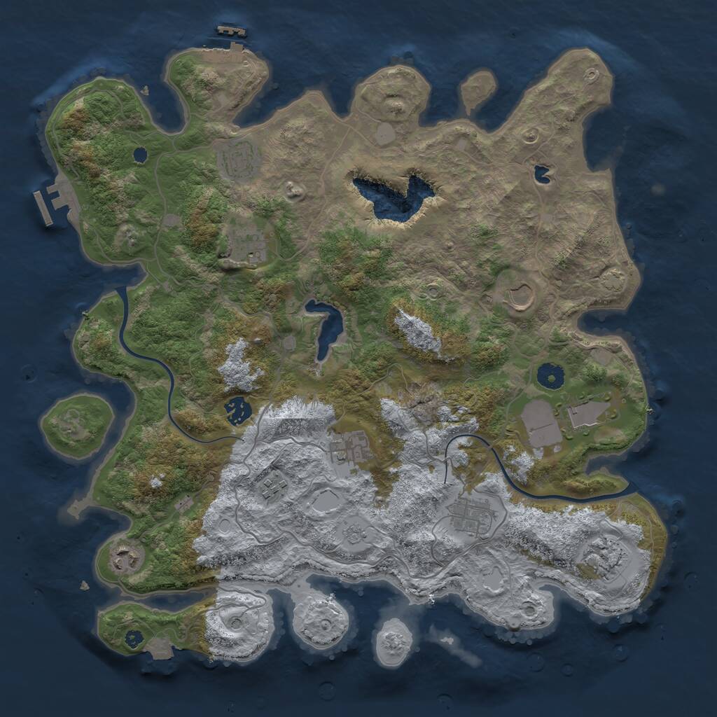 Rust Map: Procedural Map, Size: 4000, Seed: 5887538, 16 Monuments