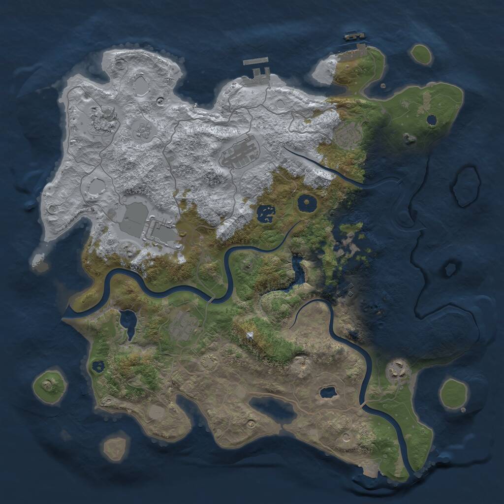 Rust Map: Procedural Map, Size: 4000, Seed: 1573443, 15 Monuments