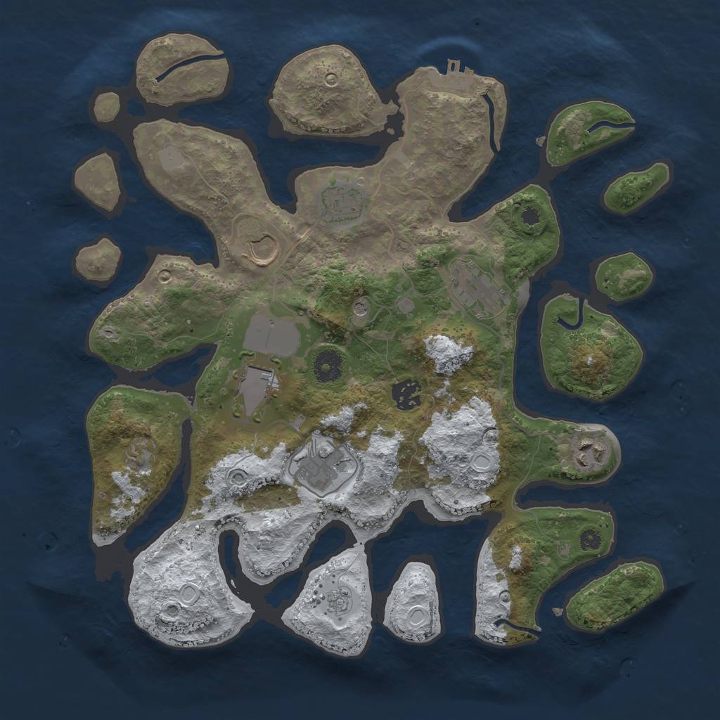 Rust Map: Procedural Map, Size: 3500, Seed: 164420527, 15 Monuments