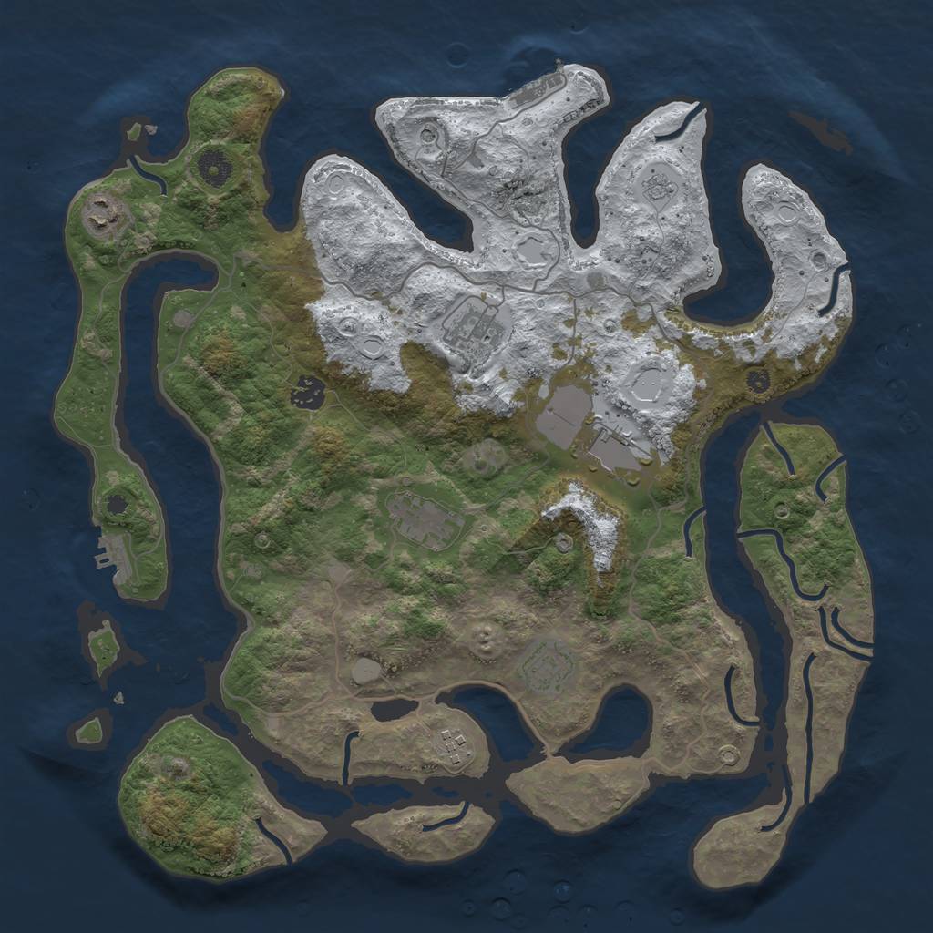 Rust Map: Procedural Map, Size: 4000, Seed: 6211099, 16 Monuments