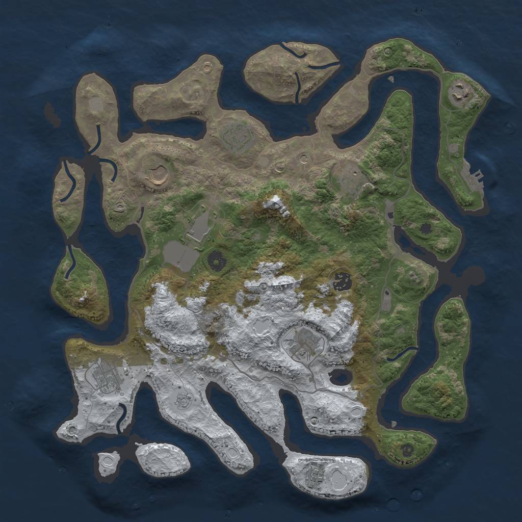 Rust Map: Procedural Map, Size: 4000, Seed: 2083263, 17 Monuments