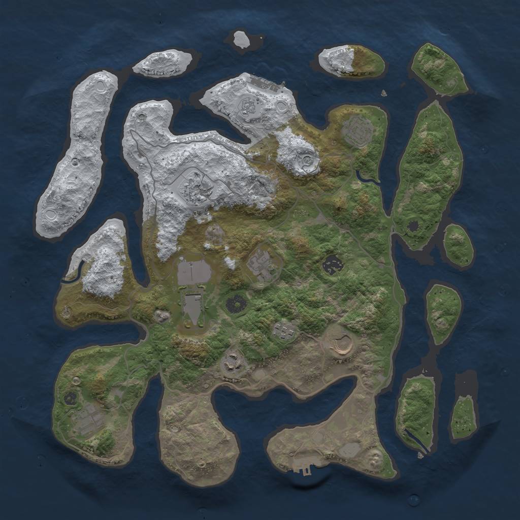 Rust Map: Procedural Map, Size: 4000, Seed: 5371715, 18 Monuments