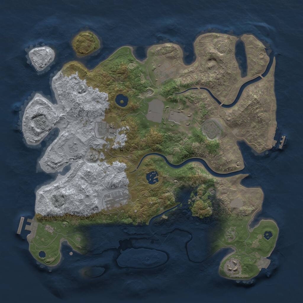 Rust Map: Procedural Map, Size: 3550, Seed: 212429, 14 Monuments