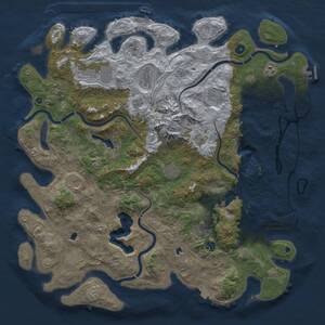 Thumbnail Rust Map: Procedural Map, Size: 5000, Seed: 35685763, 17 Monuments