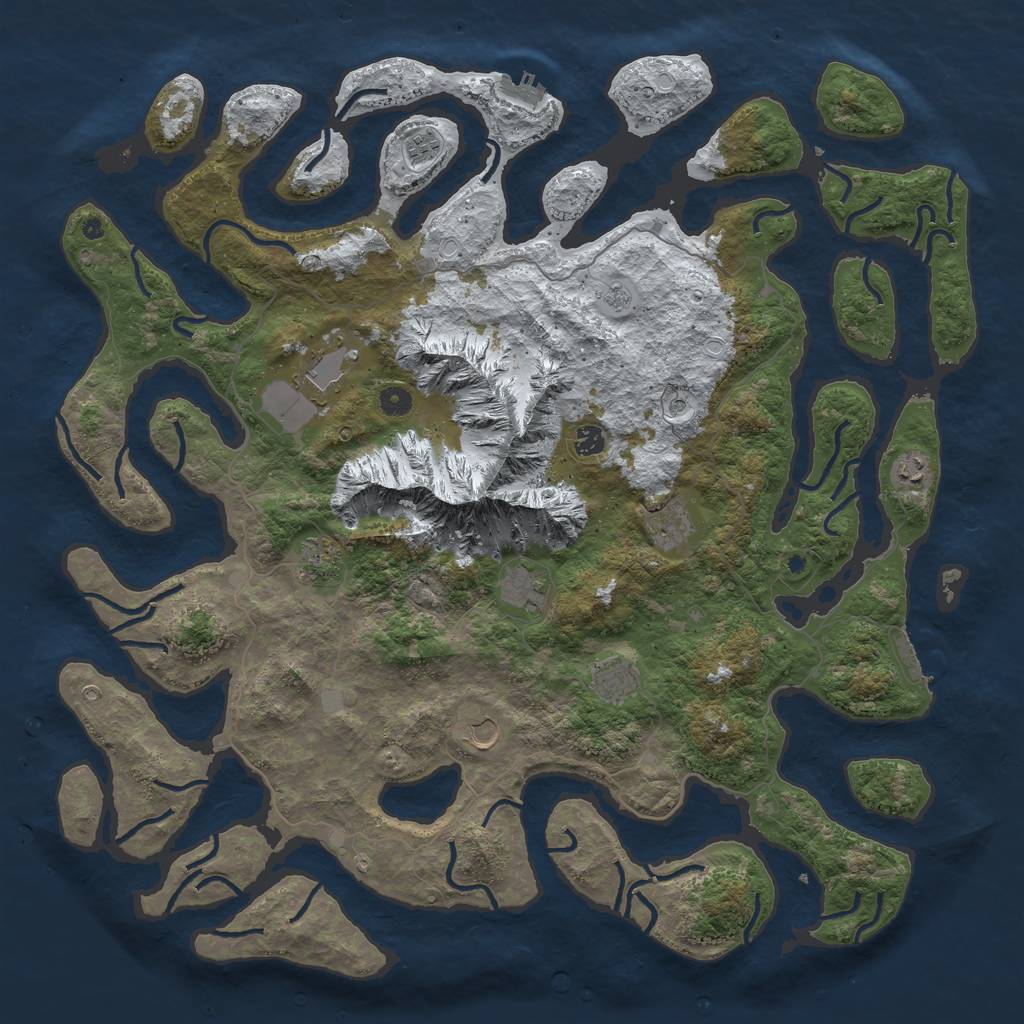 Rust Map: Procedural Map, Size: 5000, Seed: 35685763, 18 Monuments