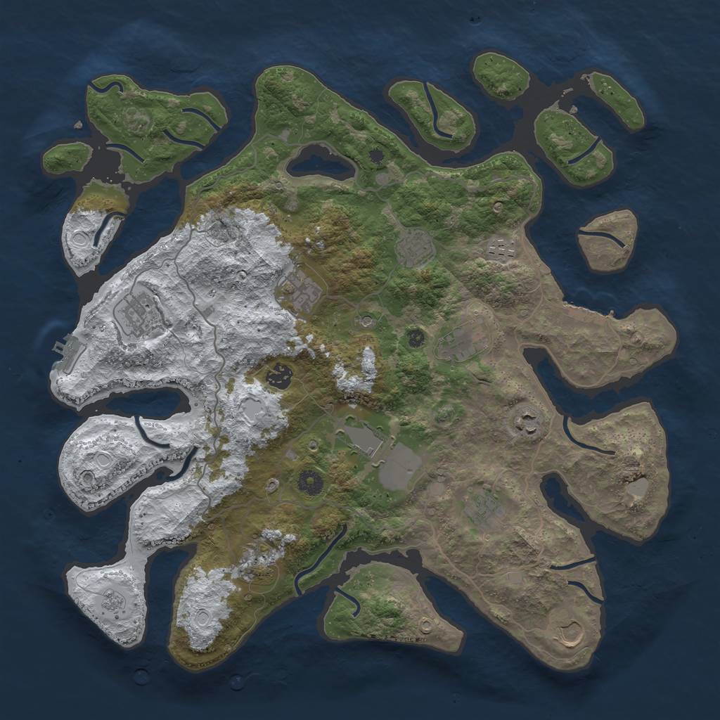 Rust Map: Procedural Map, Size: 4200, Seed: 465599703, 20 Monuments