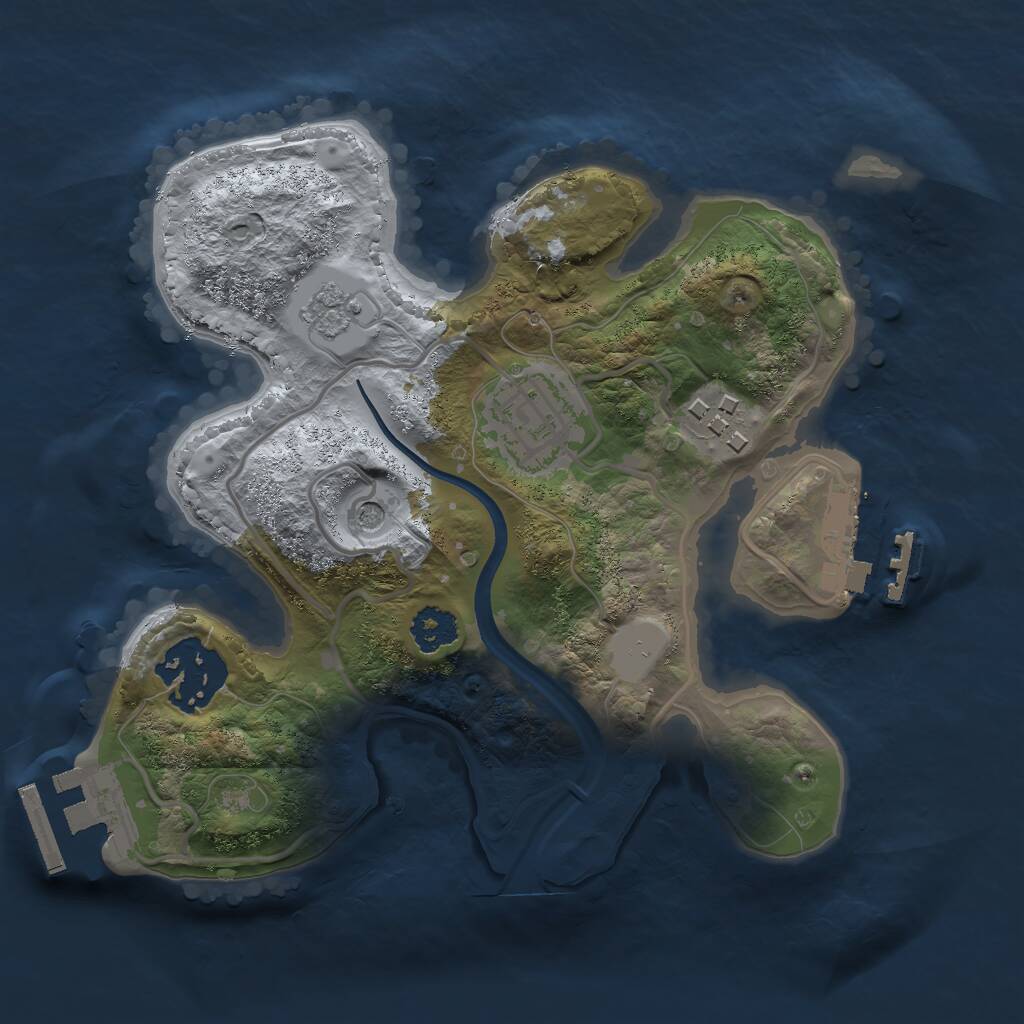 Rust Map: Procedural Map, Size: 2250, Seed: 408883350, 8 Monuments