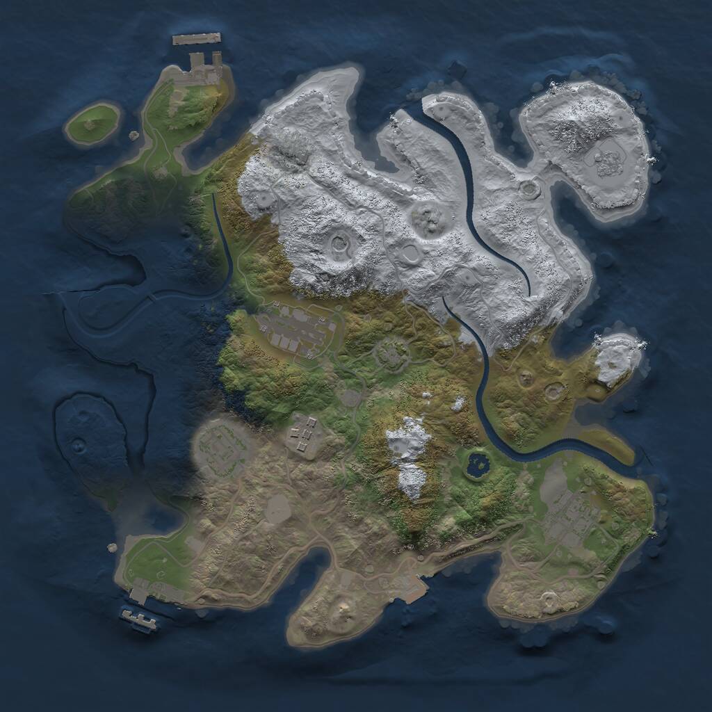 Rust Map: Procedural Map, Size: 3000, Seed: 2021689688, 10 Monuments