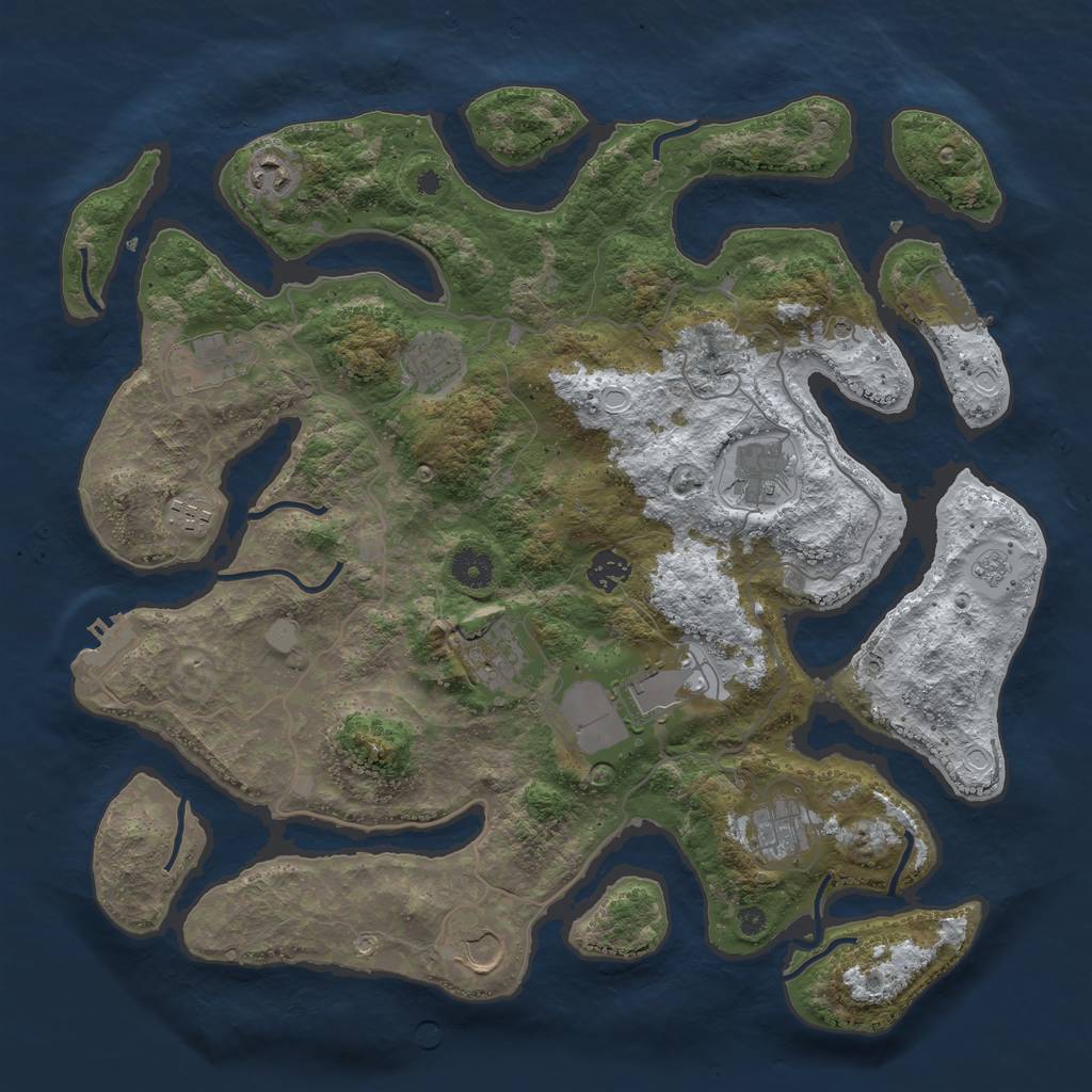 Rust Map: Procedural Map, Size: 4000, Seed: 542312, 19 Monuments