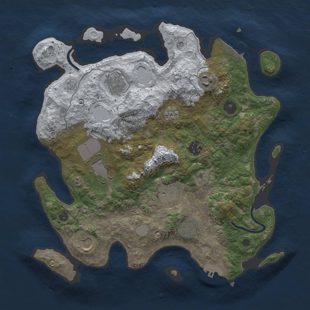 Rust Map: Procedural Map, Size: 3500, Seed: 863297, 17 Monuments
