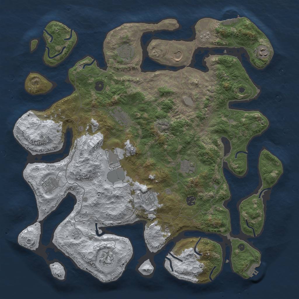 Rust Map: Procedural Map, Size: 4500, Seed: 344969, 20 Monuments