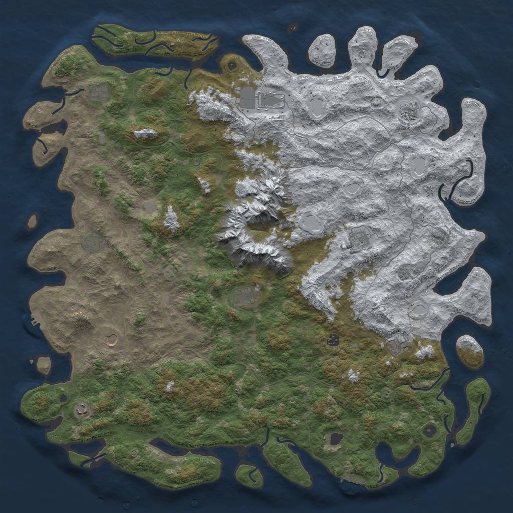 Rust Map: Procedural Map, Size: 6000, Seed: 6542172, 20 Monuments