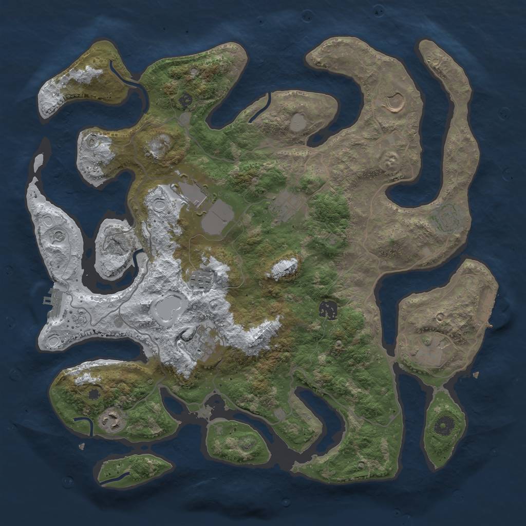 Rust Map: Procedural Map, Size: 4000, Seed: 2214745, 18 Monuments
