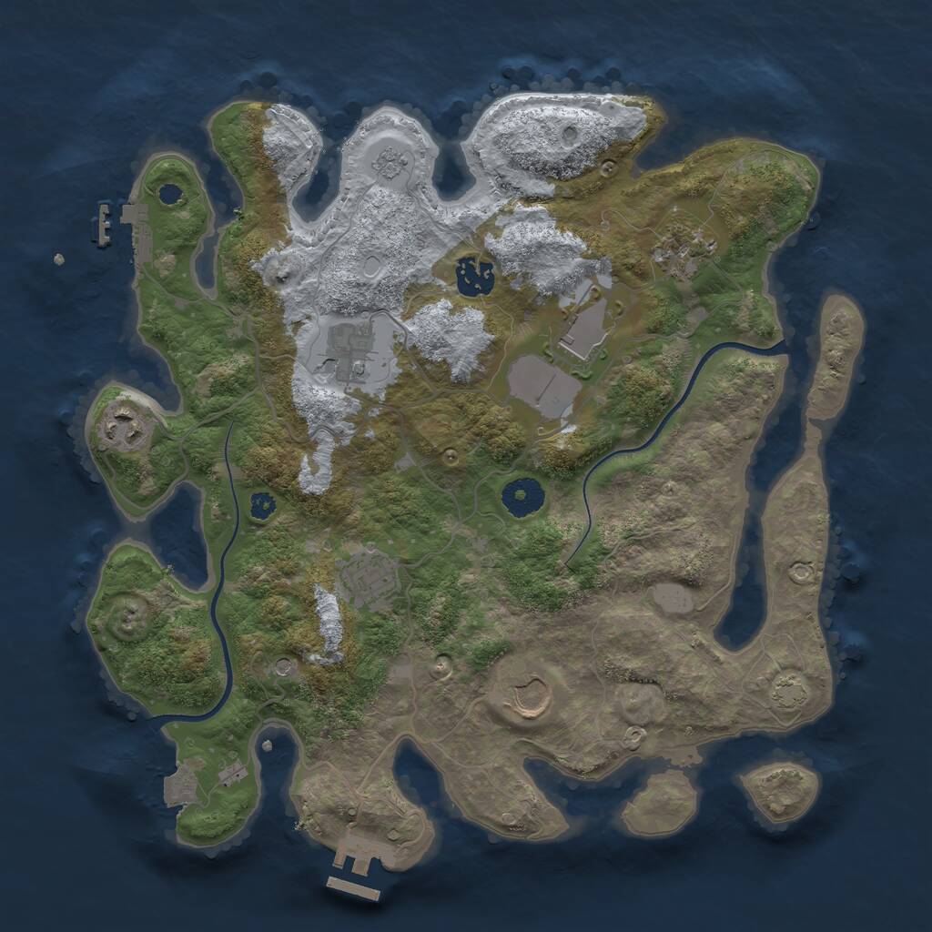 Rust Map: Procedural Map, Size: 3500, Seed: 1354213, 13 Monuments