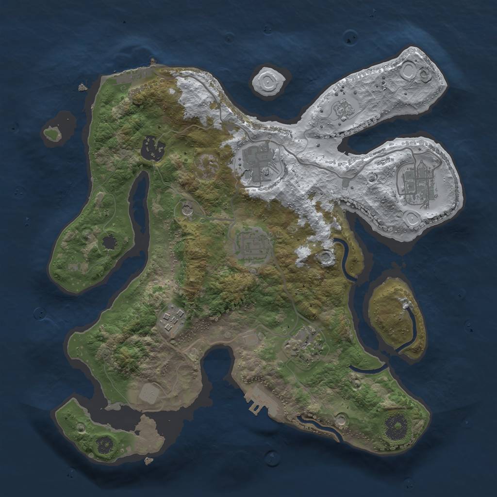 Rust Map: Procedural Map, Size: 3000, Seed: 1901135794, 15 Monuments