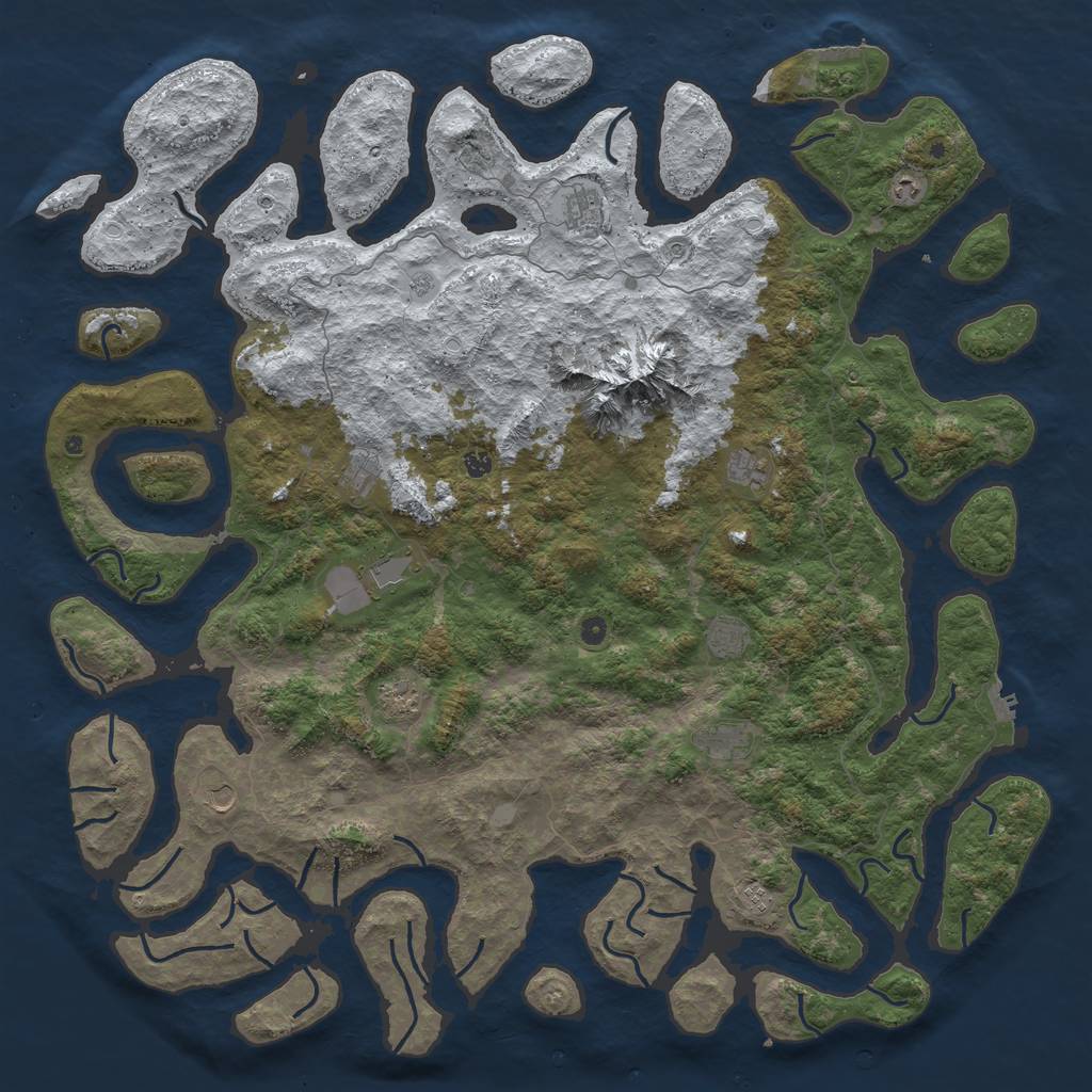 Rust Map: Procedural Map, Size: 6000, Seed: 43888837, 20 Monuments