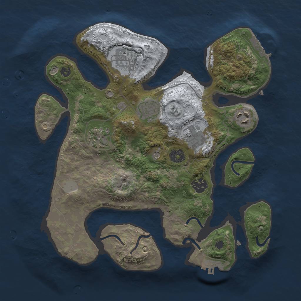 Rust Map: Procedural Map, Size: 3000, Seed: 150660507, 14 Monuments