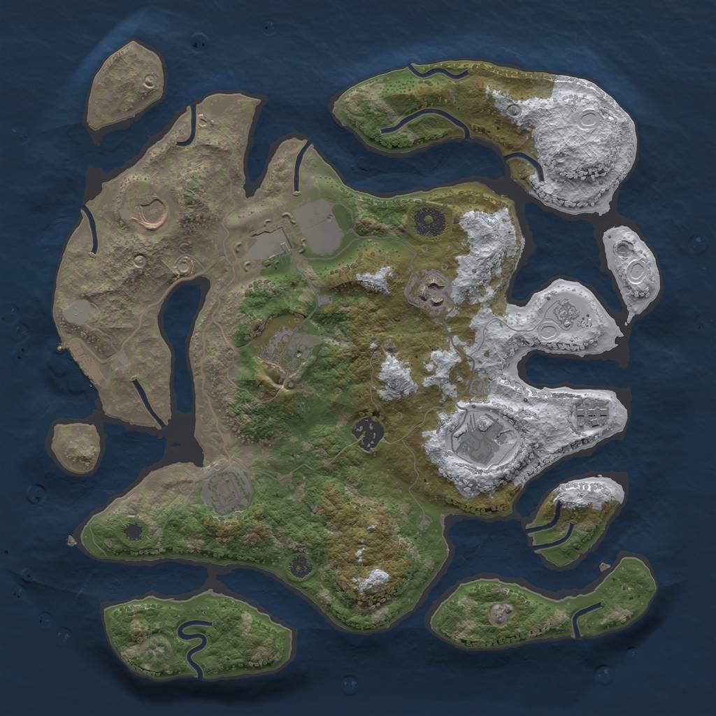Rust Map: Procedural Map, Size: 3500, Seed: 6186823, 15 Monuments
