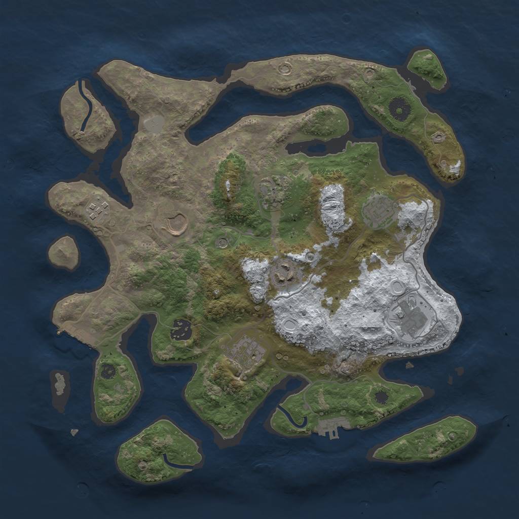 Rust Map: Procedural Map, Size: 3500, Seed: 3347465, 16 Monuments