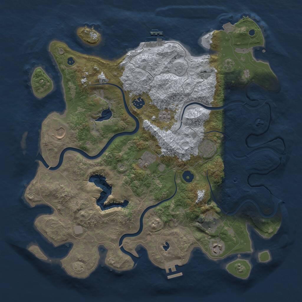 Rust Map: Procedural Map, Size: 4000, Seed: 1915800, 13 Monuments