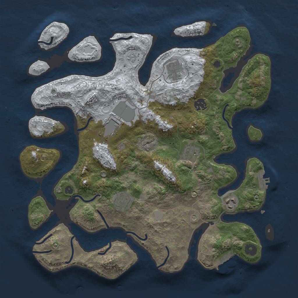 Rust Map: Procedural Map, Size: 3700, Seed: 4322044, 15 Monuments