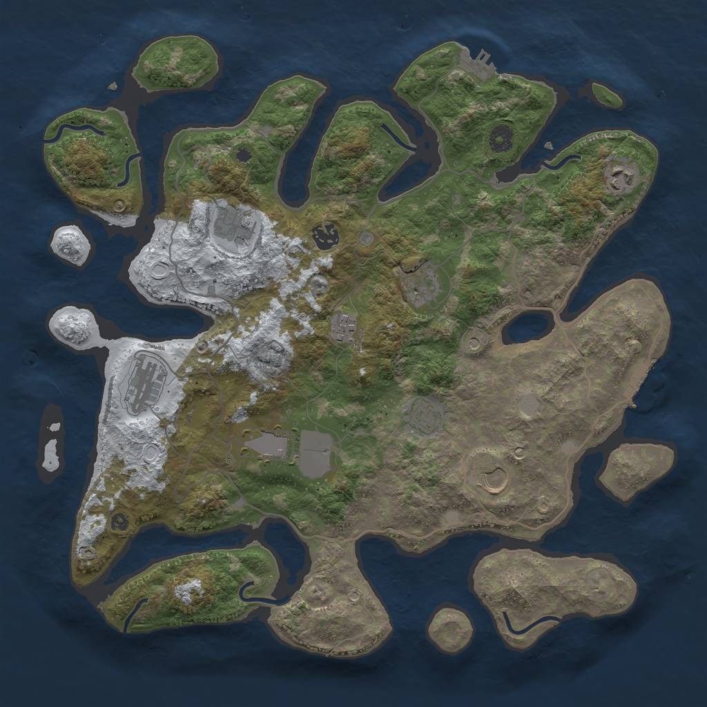 Rust Map: Procedural Map, Size: 4000, Seed: 5344, 17 Monuments