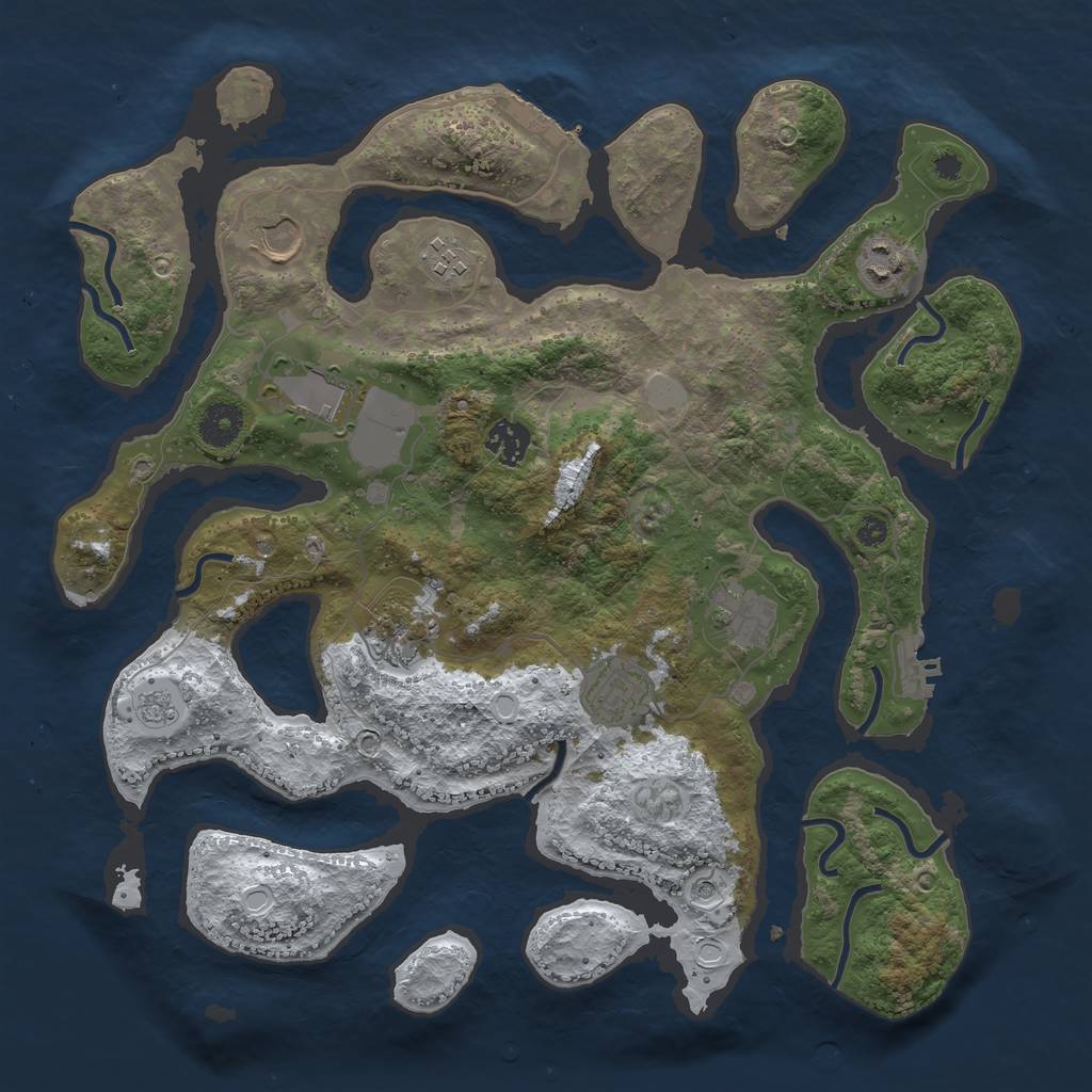 Rust Map: Procedural Map, Size: 3700, Seed: 5581133, 17 Monuments