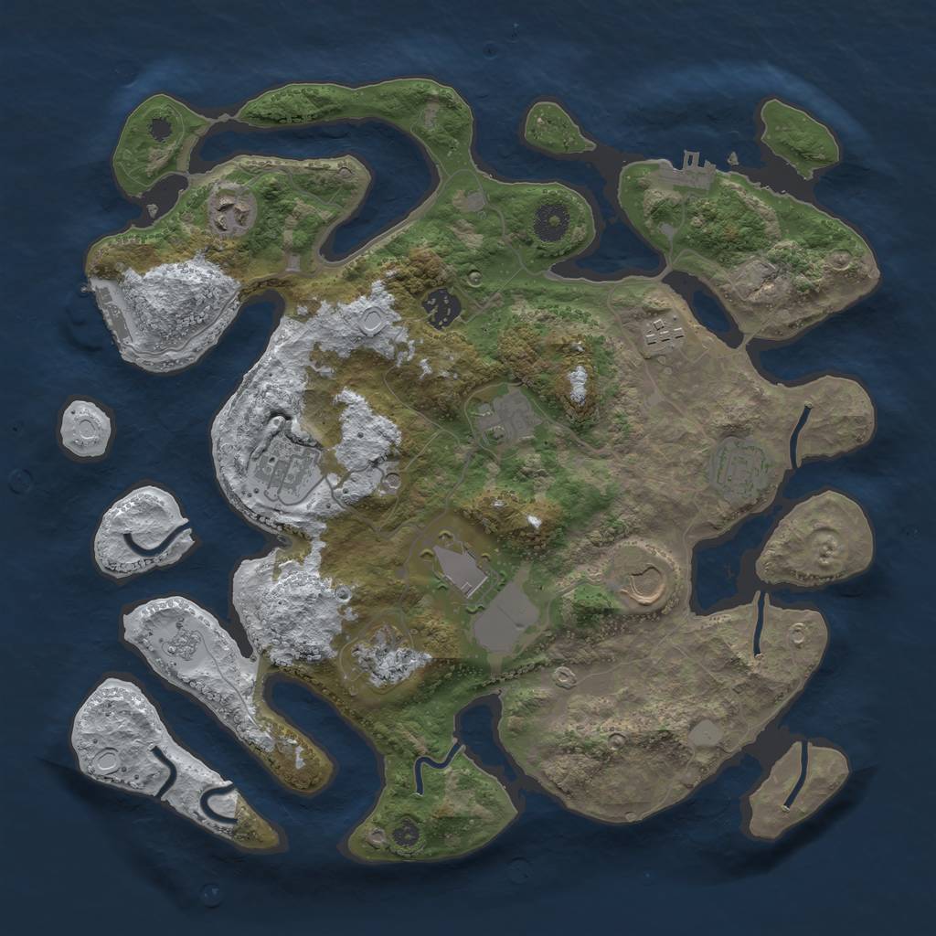 Rust Map: Procedural Map, Size: 3700, Seed: 1697282, 18 Monuments