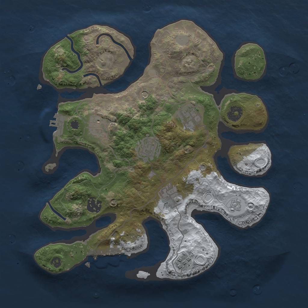 Rust Map: Procedural Map, Size: 3000, Seed: 393526497, 15 Monuments