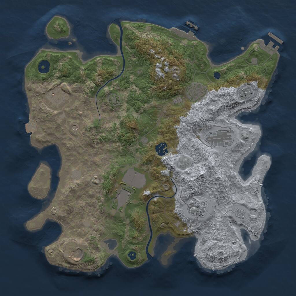 Rust Map: Procedural Map, Size: 3500, Seed: 849237, 14 Monuments