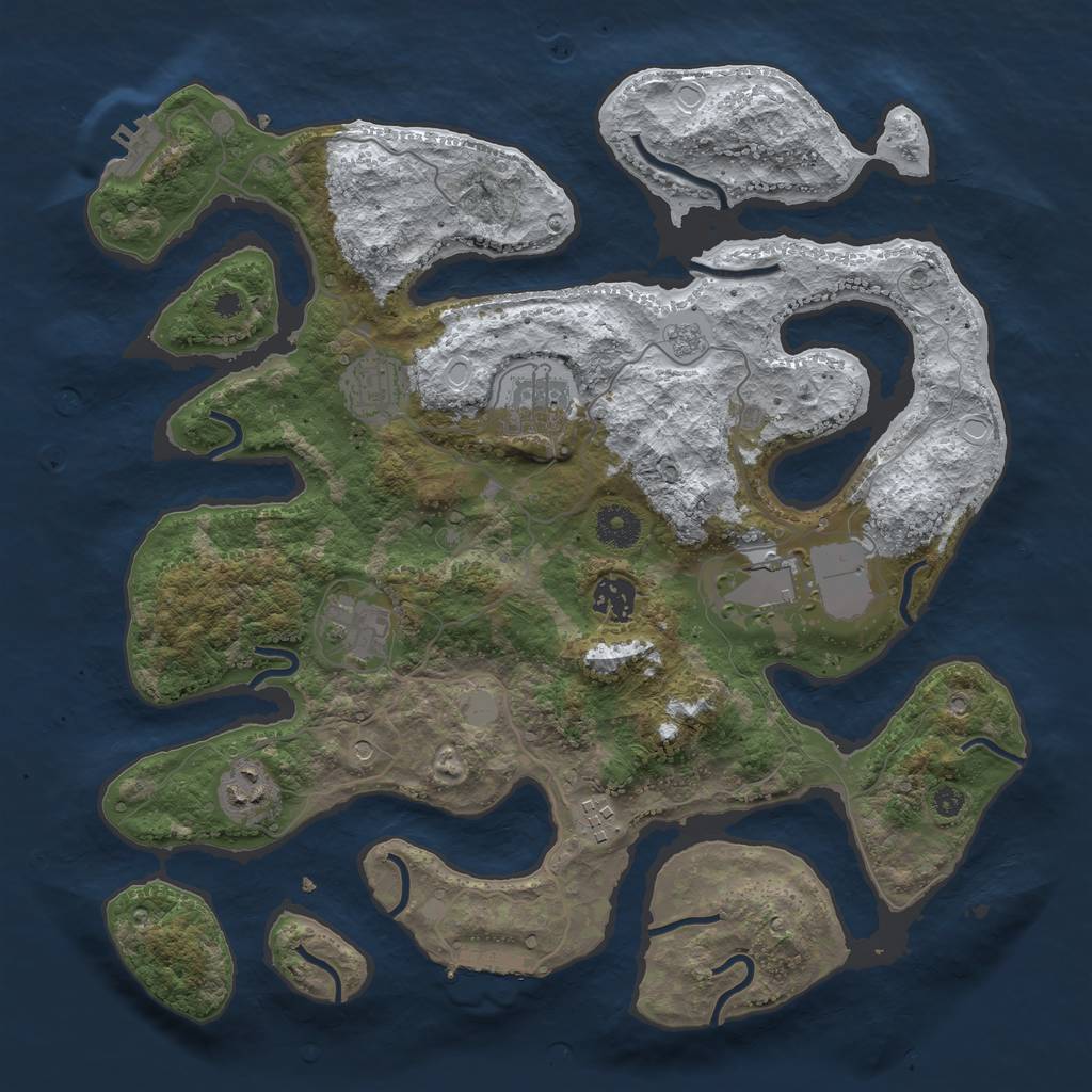 Rust Map: Procedural Map, Size: 3700, Seed: 3440975, 16 Monuments