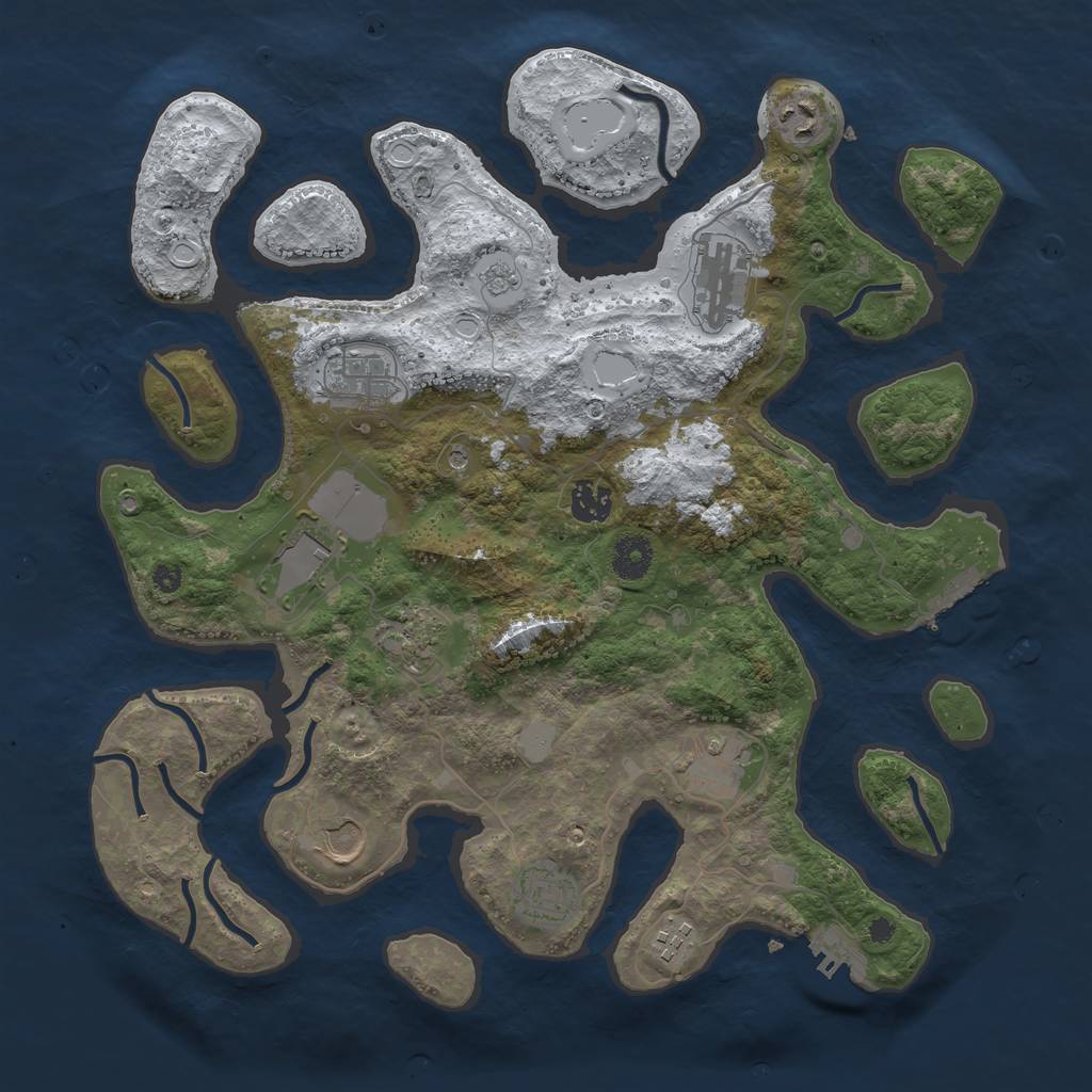 Rust Map: Procedural Map, Size: 3800, Seed: 3132676, 19 Monuments