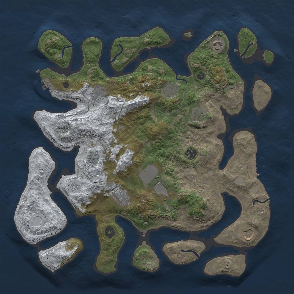 Rust Map: Procedural Map, Size: 4000, Seed: 5958226, 18 Monuments