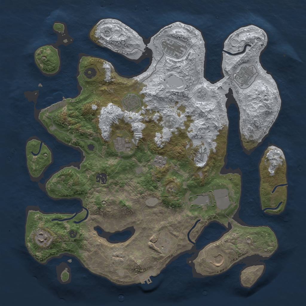 Rust Map: Procedural Map, Size: 3950, Seed: 285647276, 20 Monuments