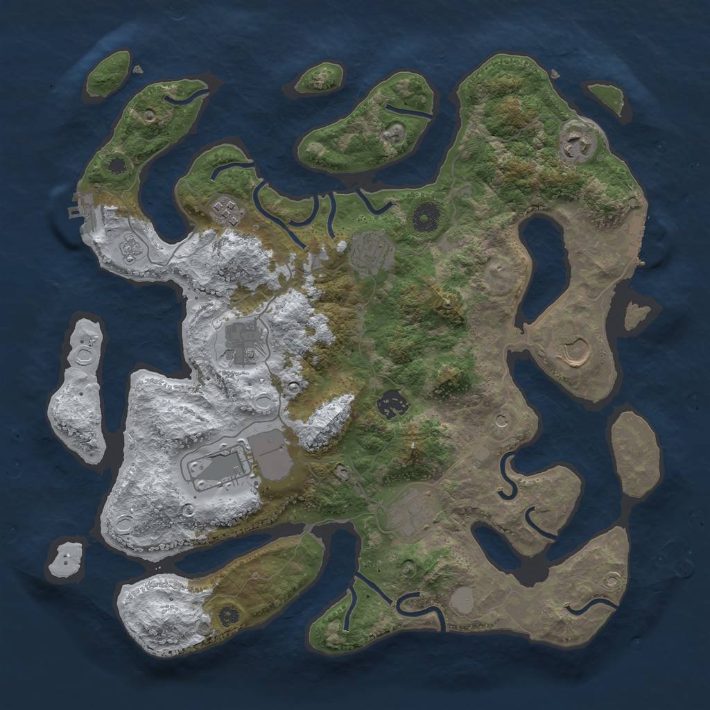 Rust Map: Procedural Map, Size: 3700, Seed: 5770886, 17 Monuments