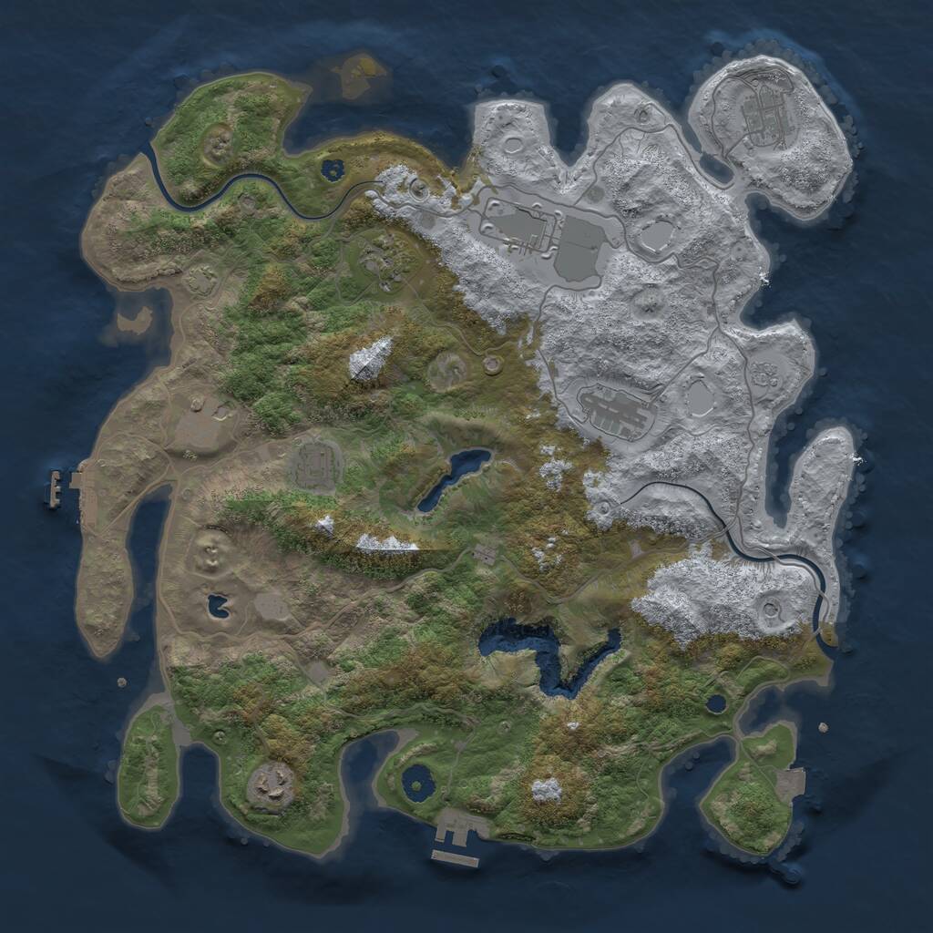 Rust Map: Procedural Map, Size: 4000, Seed: 112802, 13 Monuments