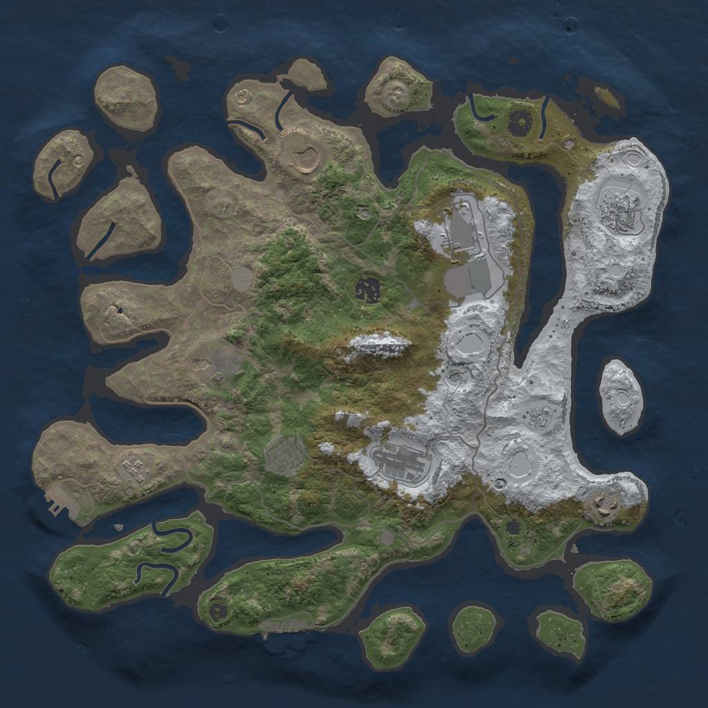 Rust Map: Procedural Map, Size: 4000, Seed: 5631293, 18 Monuments