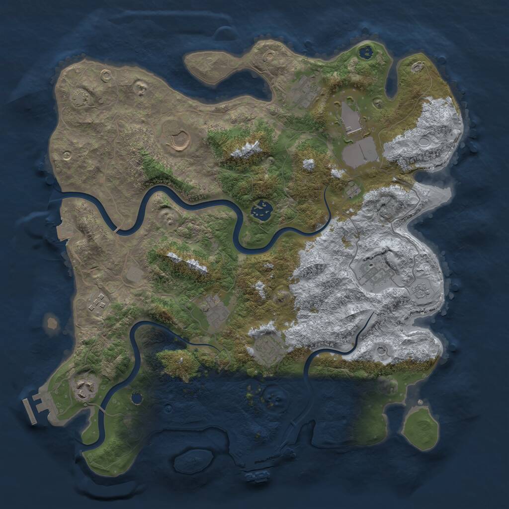 Rust Map: Procedural Map, Size: 3800, Seed: 4818722, 15 Monuments